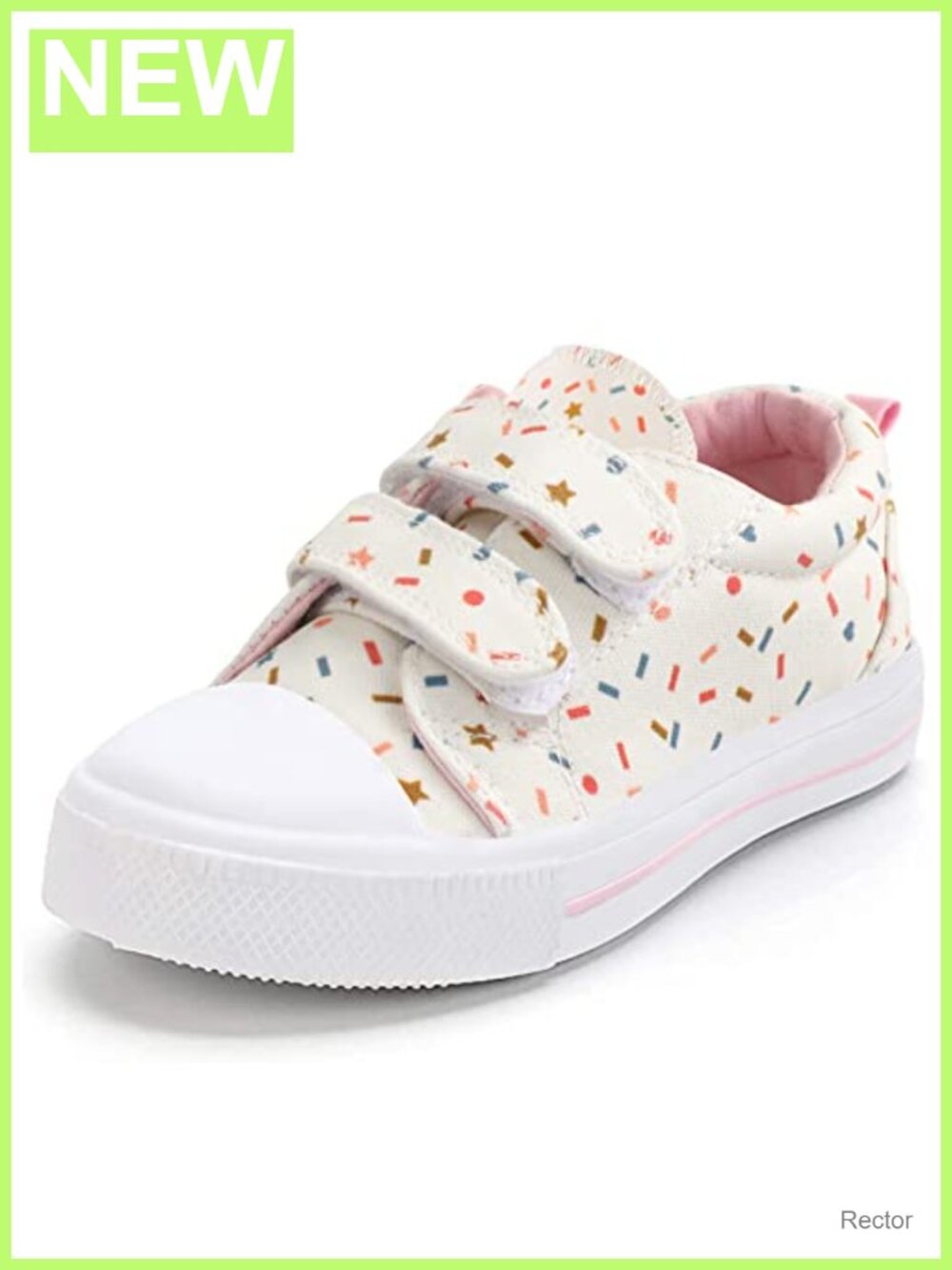 Toddler Girls Canvas Sneakers Dual Hook and Loop Casual